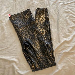 Cheetah print Spanx faux leather leggings